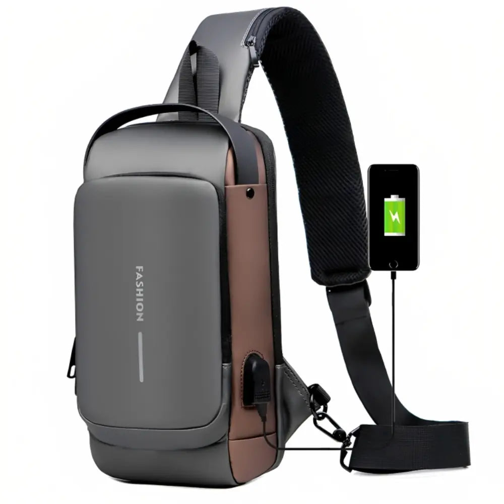 Seliore - Men’s Waterproof Crossbody Bag with Security Lock and USB Charging Port