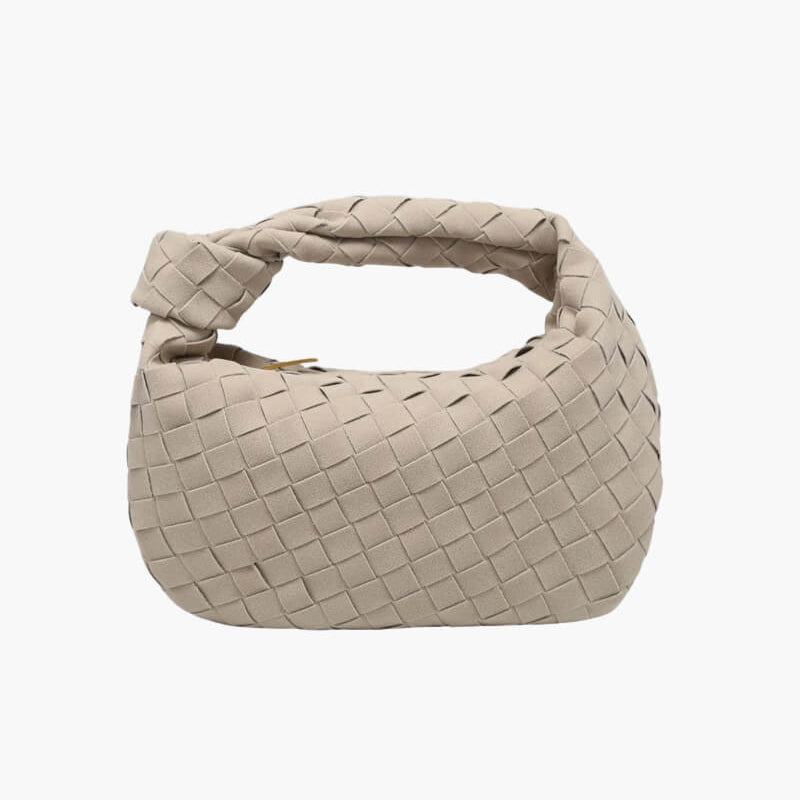 Seliore – Women’s Mini Suede Shoulder Bag with Woven Knot Design