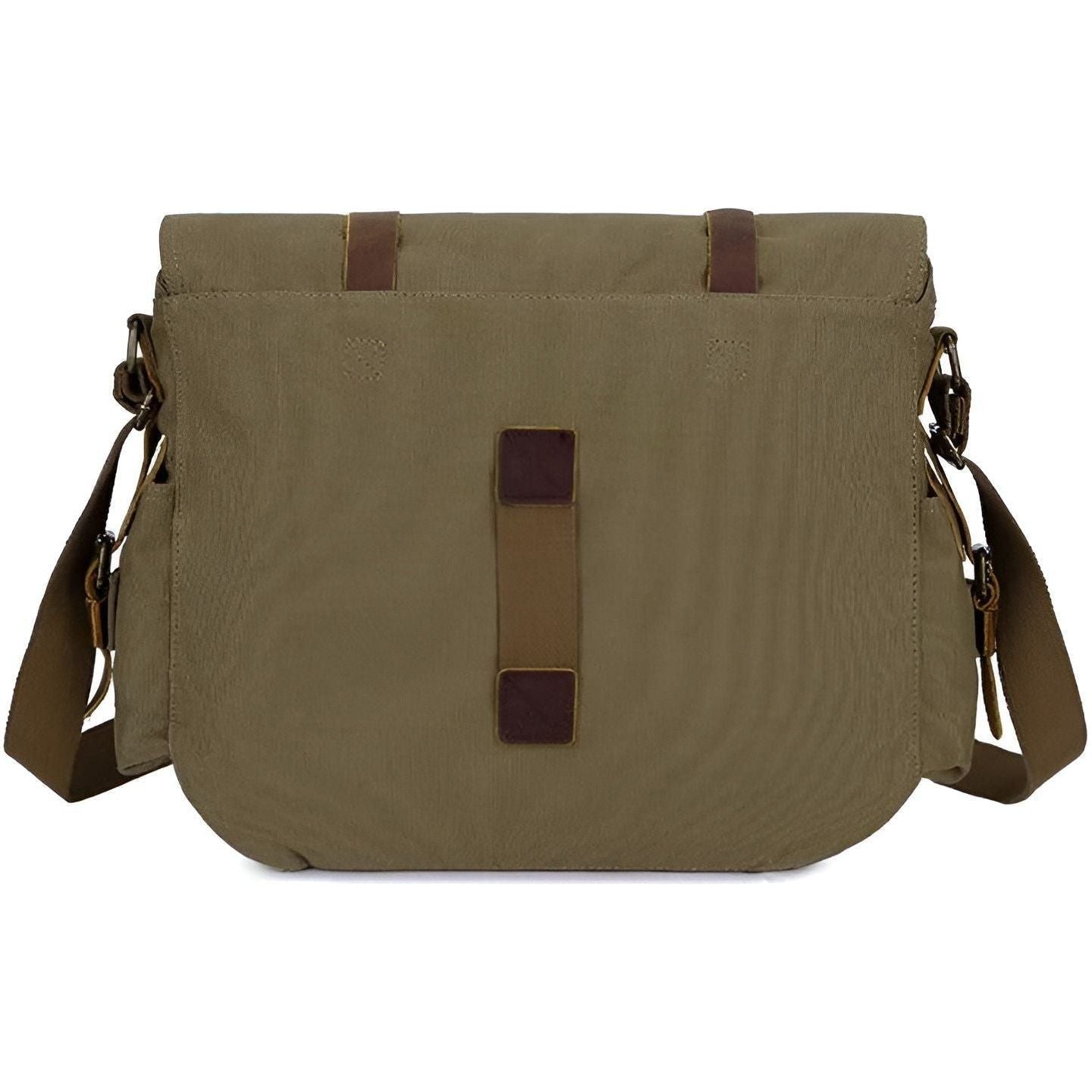 Seliore – Men’s Vintage Canvas Messenger Bag with Leather Accents