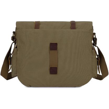 Seliore – Men’s Vintage Canvas Messenger Bag with Leather Accents