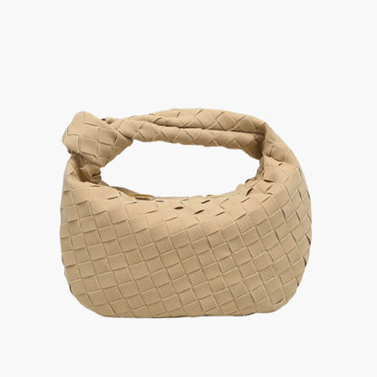 Seliore – Women’s Mini Suede Shoulder Bag with Woven Knot Design