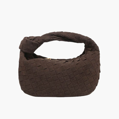 Seliore – Women’s Mini Suede Shoulder Bag with Woven Knot Design