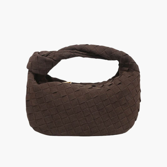 Seliore – Women’s Mini Suede Shoulder Bag with Woven Knot Design
