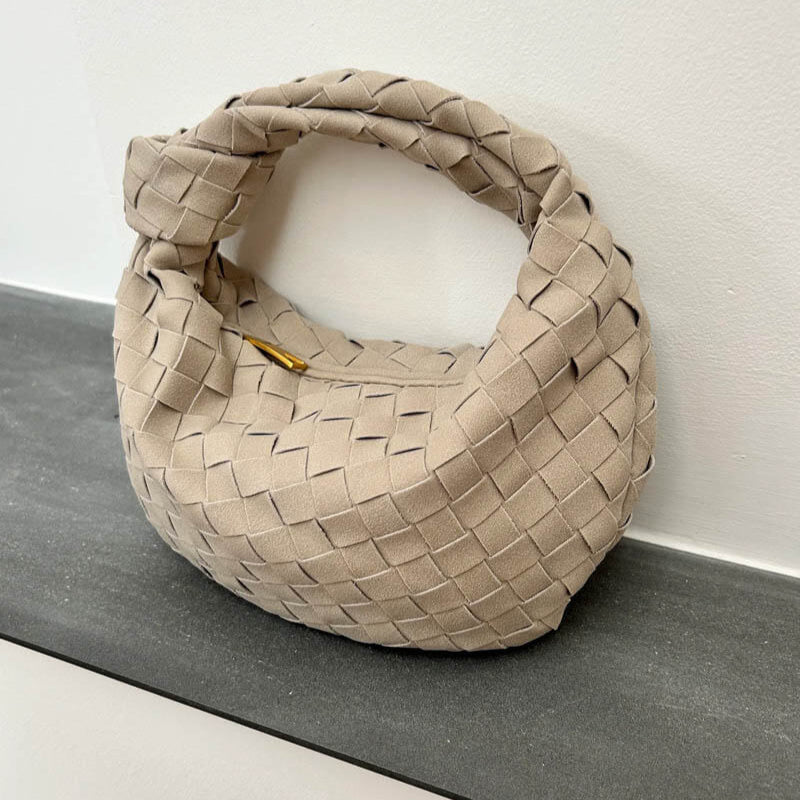 Seliore – Women’s Mini Vegan Suede Shoulder Bag with Woven Knot Design