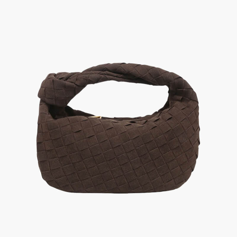 Seliore – Women’s Mini Vegan Suede Shoulder Bag with Woven Knot Design